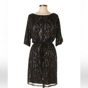 Jessica Simpson black and gold party dress